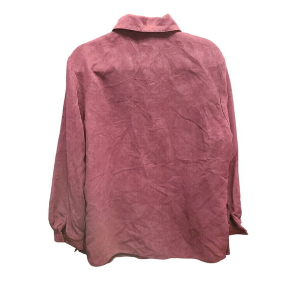 Maggie Sweet Womens Button Up Shirt Maroon Size Medium 100% Polyester LongSleeve - Picture 2 of 12